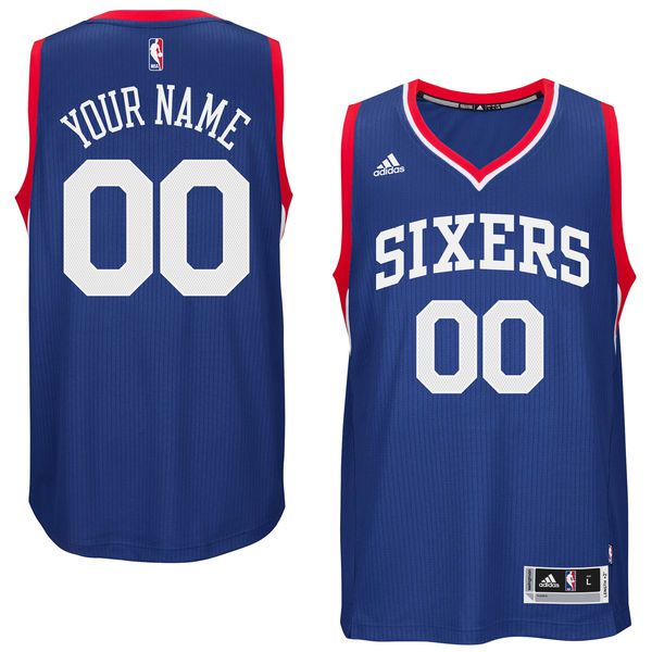 Men Philadelphia 76ers Adidas Royal Custom Swingman Road NBA Jersey